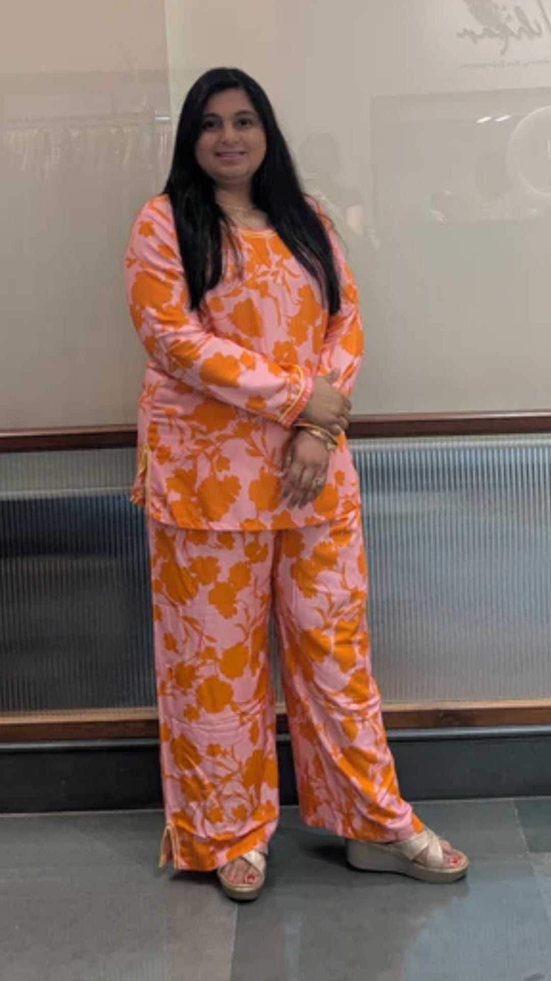 Sunset Bloom Orange Floral Co-ord Set
