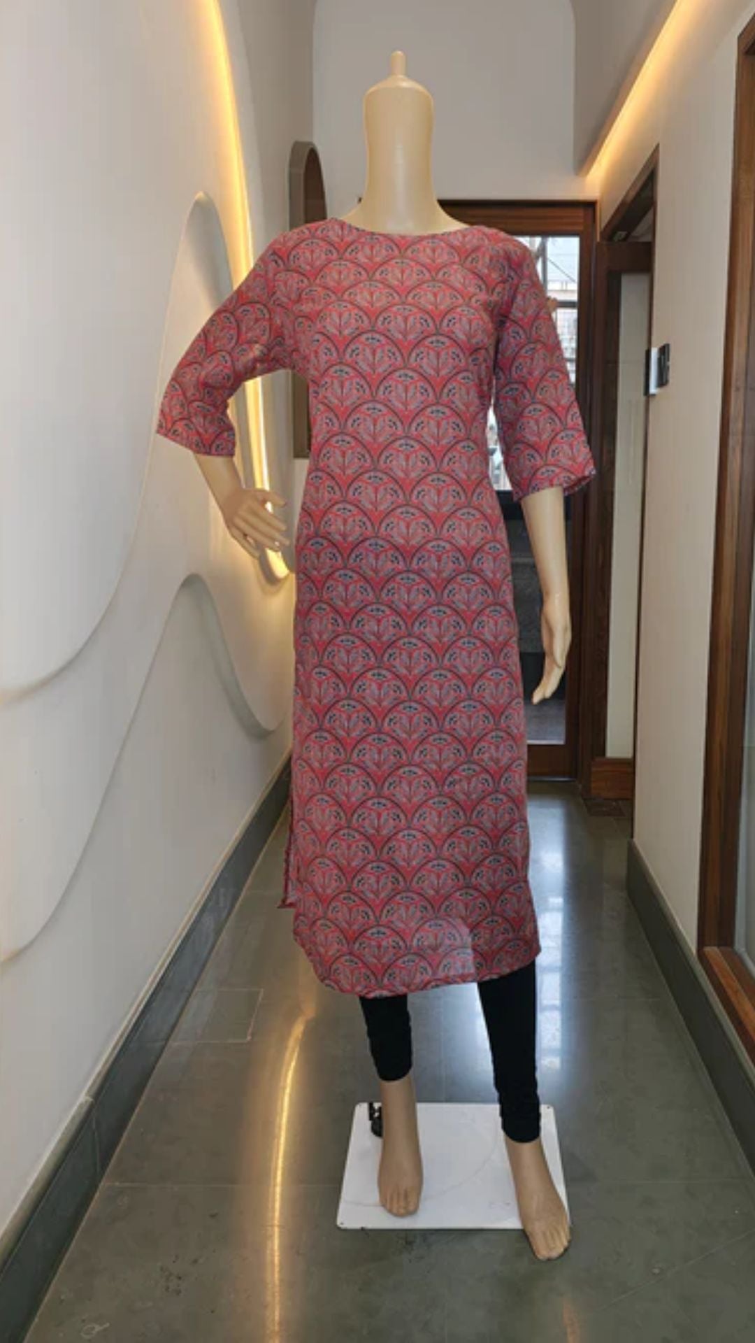 Crimson Bloom Printed Cotton Kurti – Effortless Elegance in Every Thread