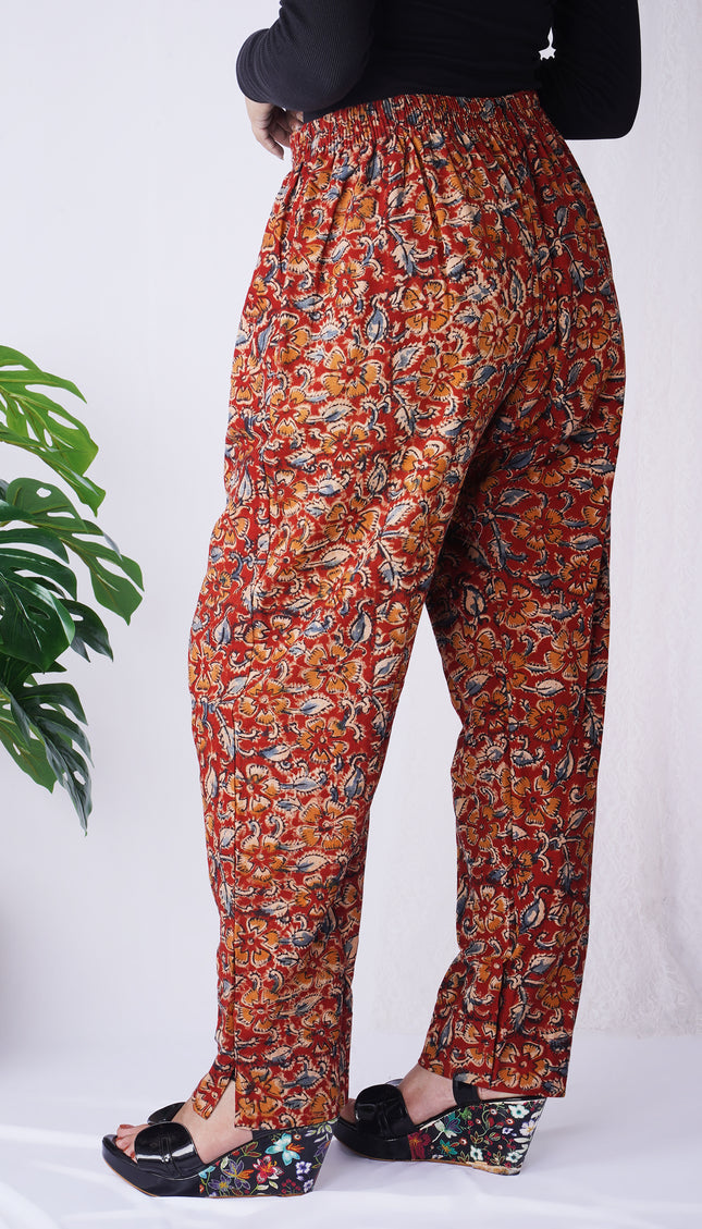 Elegant Orange Printed Palazzo Pants