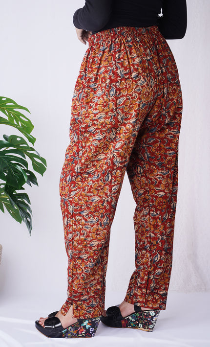 Elegant Orange Printed Palazzo Pants