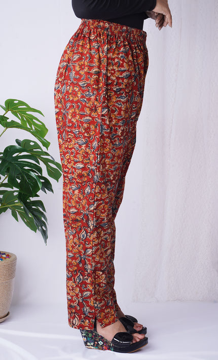 Elegant Orange Printed Palazzo Pants