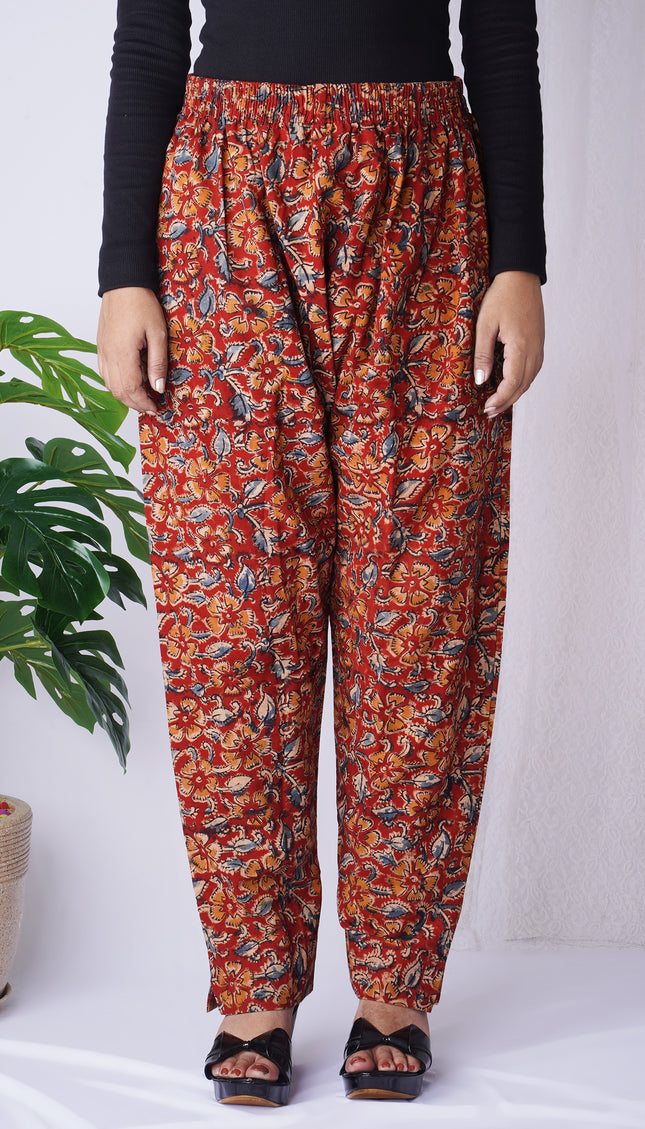 Elegant Orange Printed Palazzo Pants