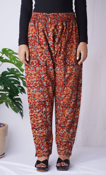 Elegant Orange Printed Palazzo Pants