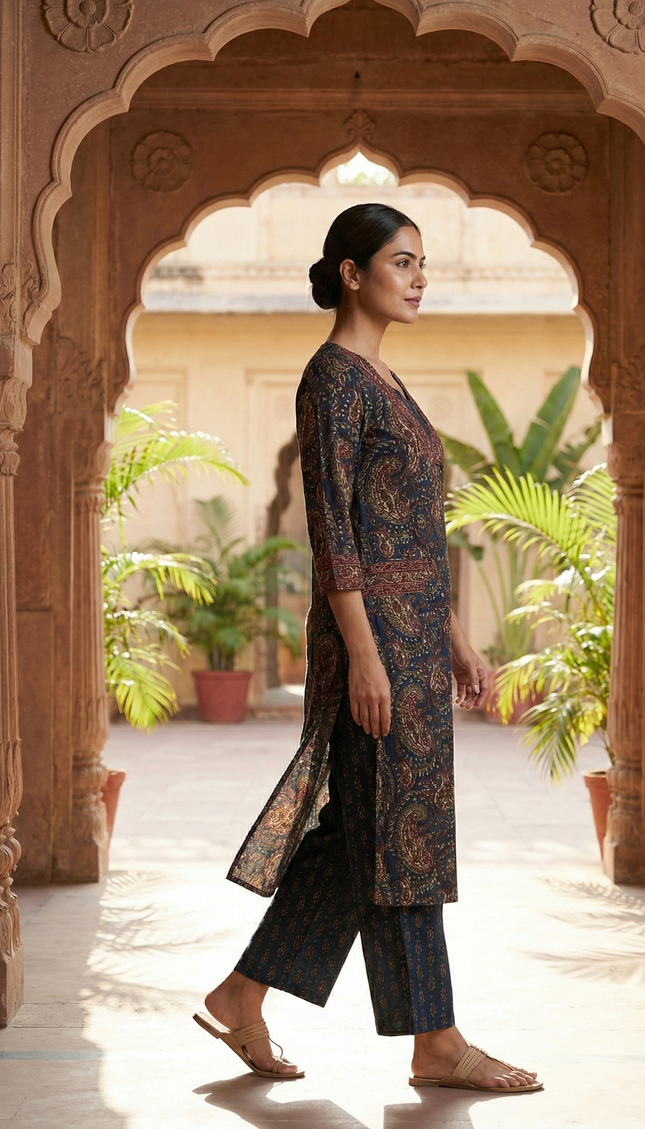 The Midnight Bagh Block Punjabi Suit