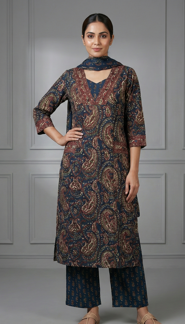 The Midnight Bagh Block Punjabi Suit