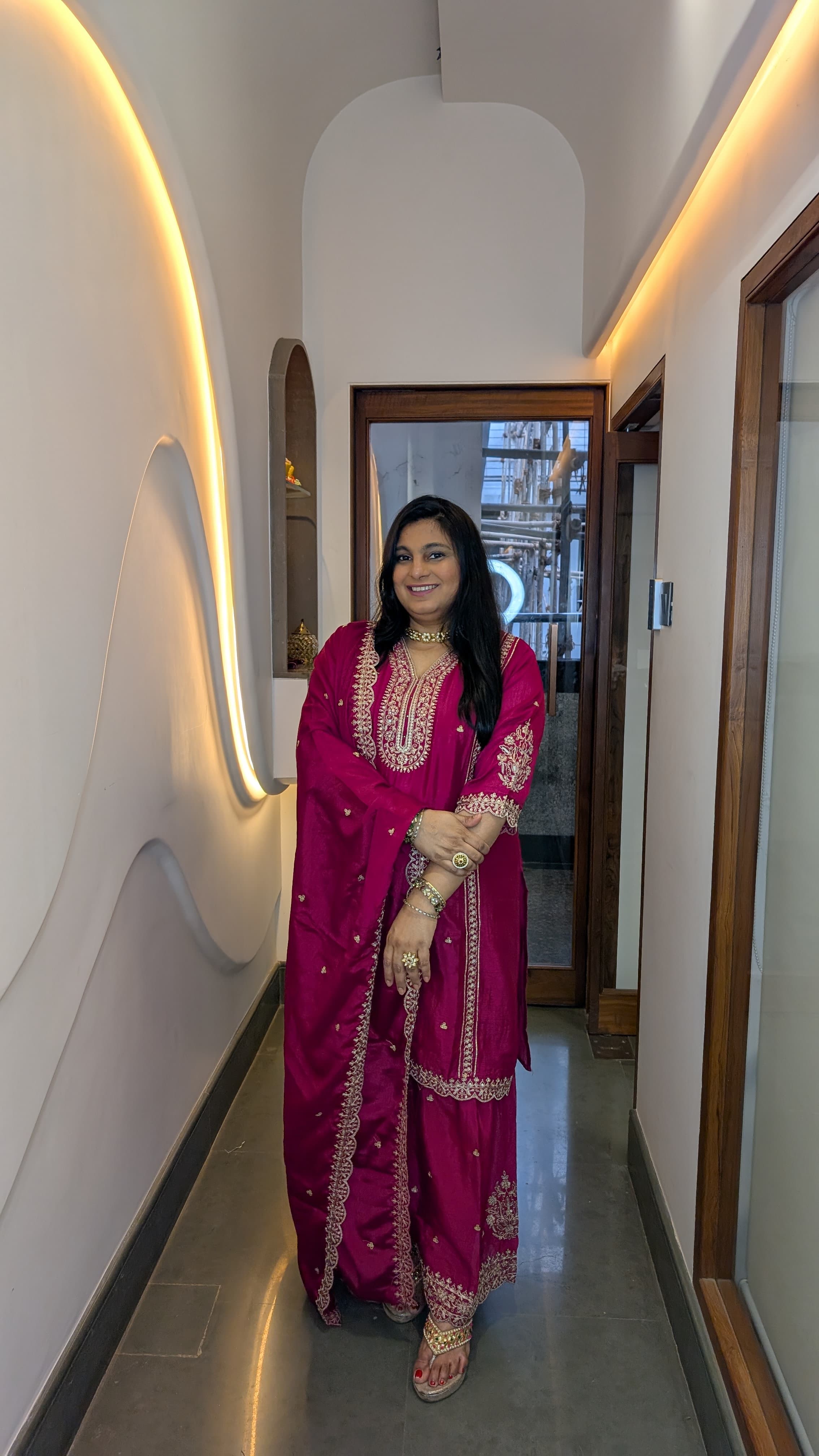 Magenta Pink Heavy Embroidered Punjabi Suit Set