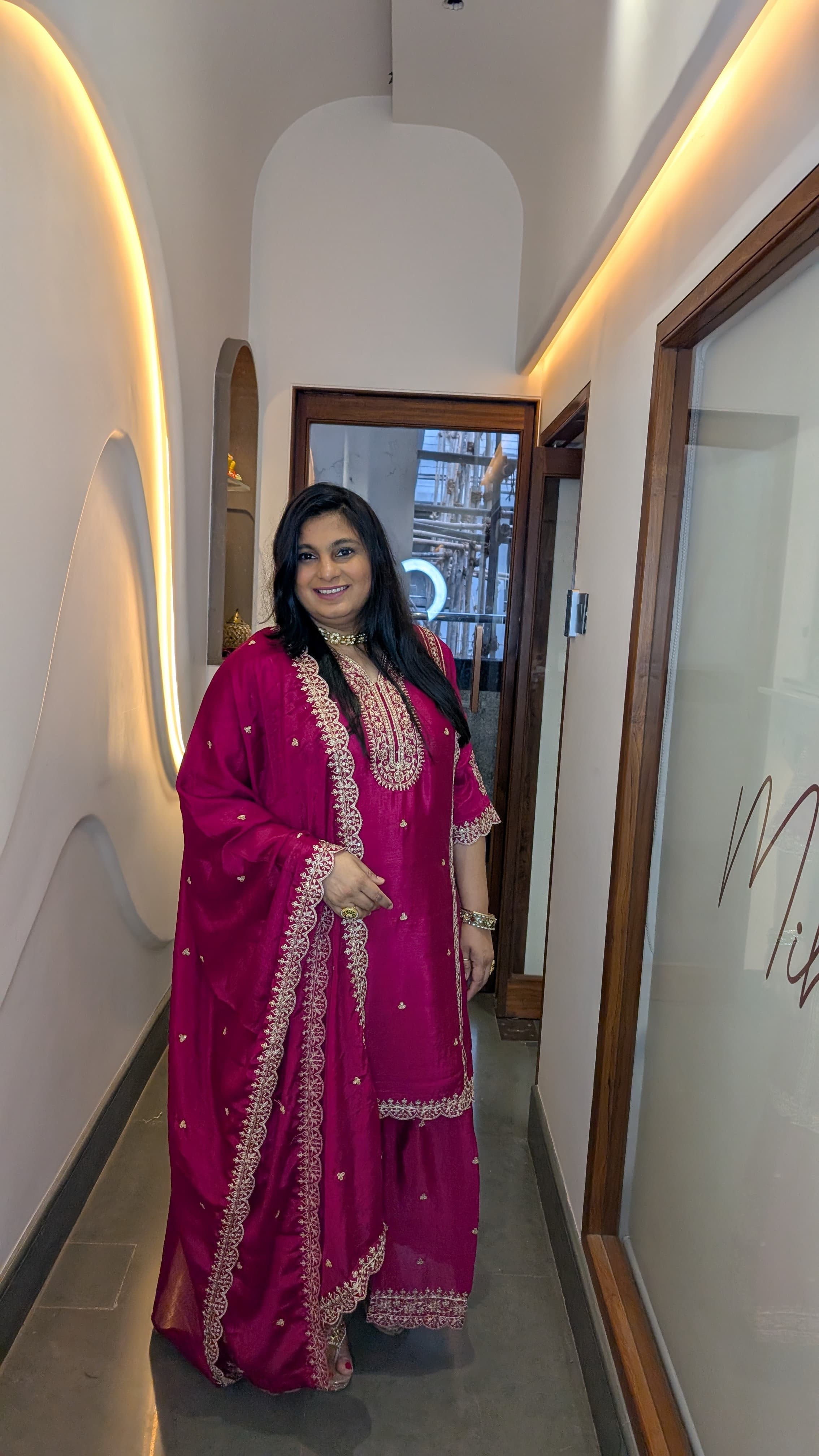 Magenta Pink Heavy Embroidered Punjabi Suit Set