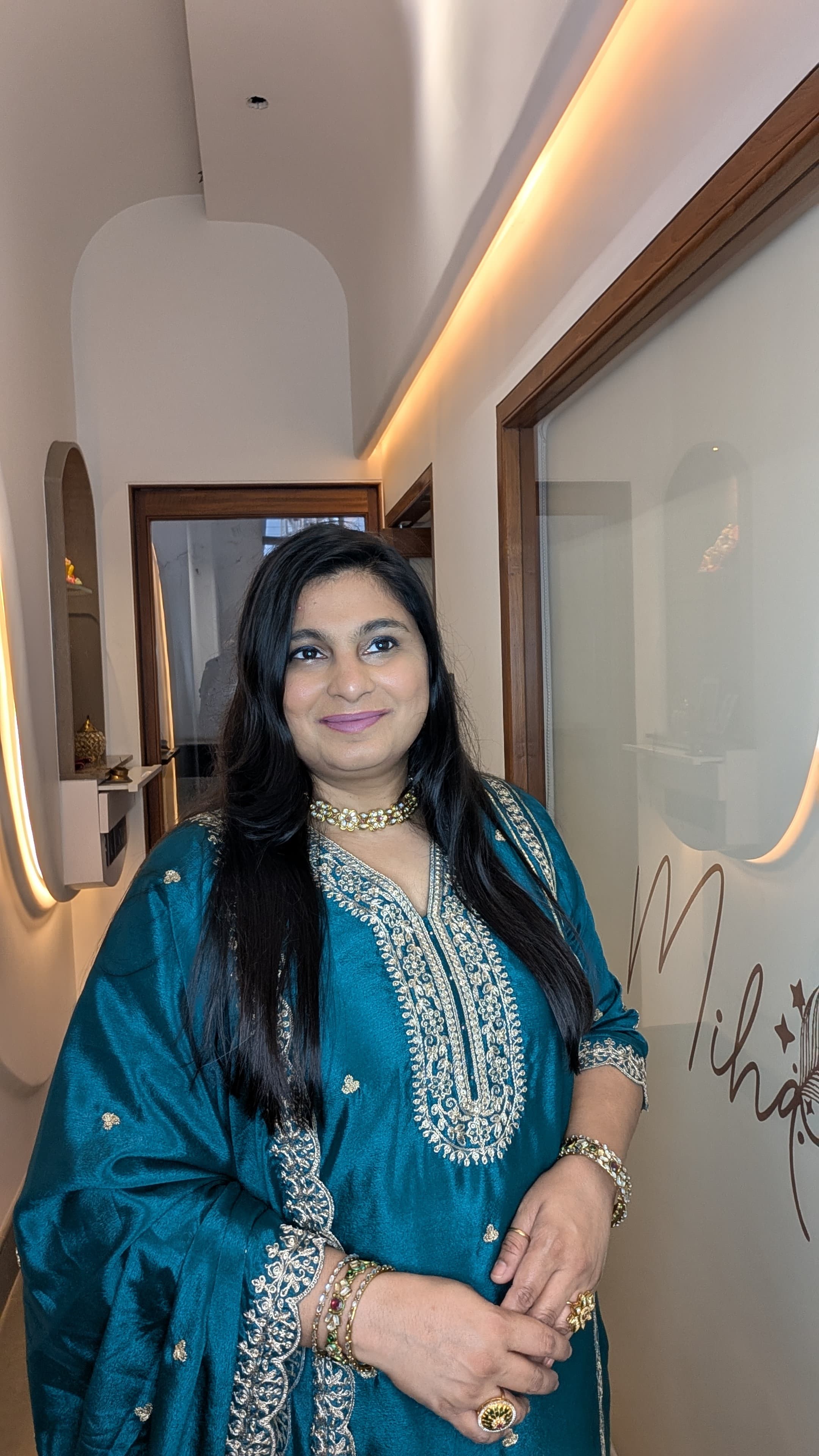 Teal Blue Embroidered Sharara Punjabi Suit Set