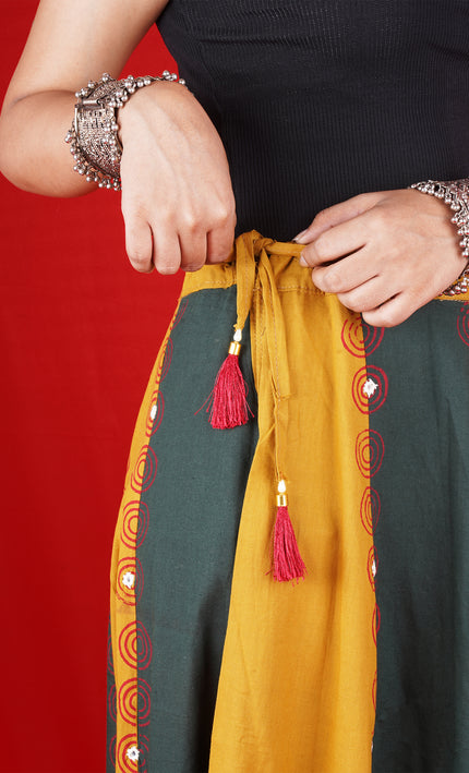 Handcrafted Ajrakh Printed Cotton Skirt – Timeless Ethnic Elegance