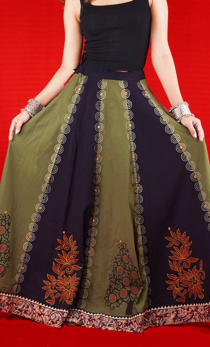 Elegant Ajrakh Cotton Skirt – Crafting Tradition with Style