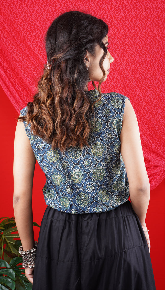 Handcrafted Blue Short Top – Effortless Everyday Style