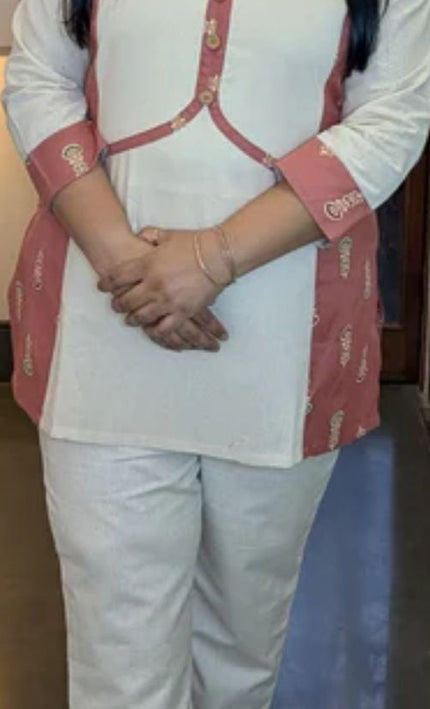 Ivory & Rust Embroidered Panel Co-ord Set