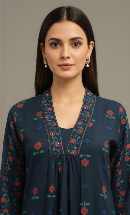 Navy Blue Kurta Pant Set for Women