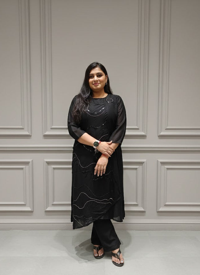 Black Mirage Indo-Western Set