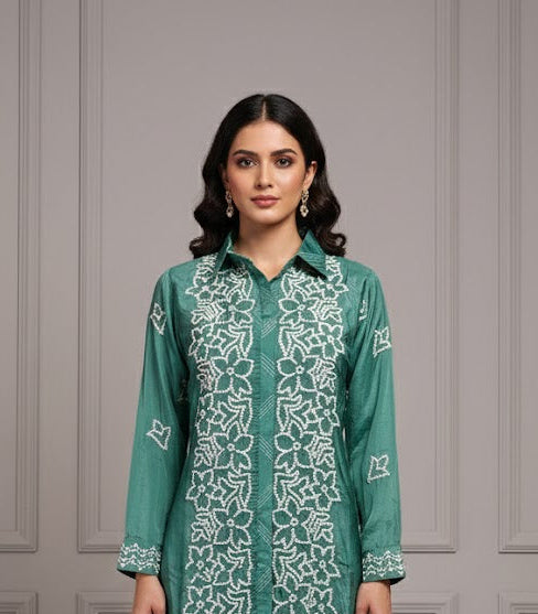 Seafoam Majesty Silk Co-ord Set