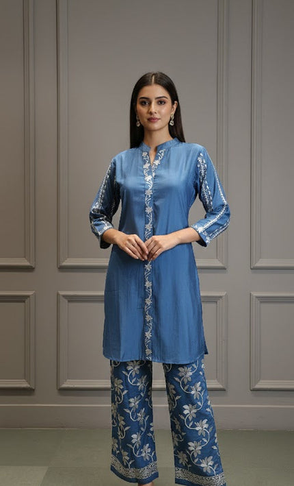 Cobalt Luxe Embroidered Kurta set